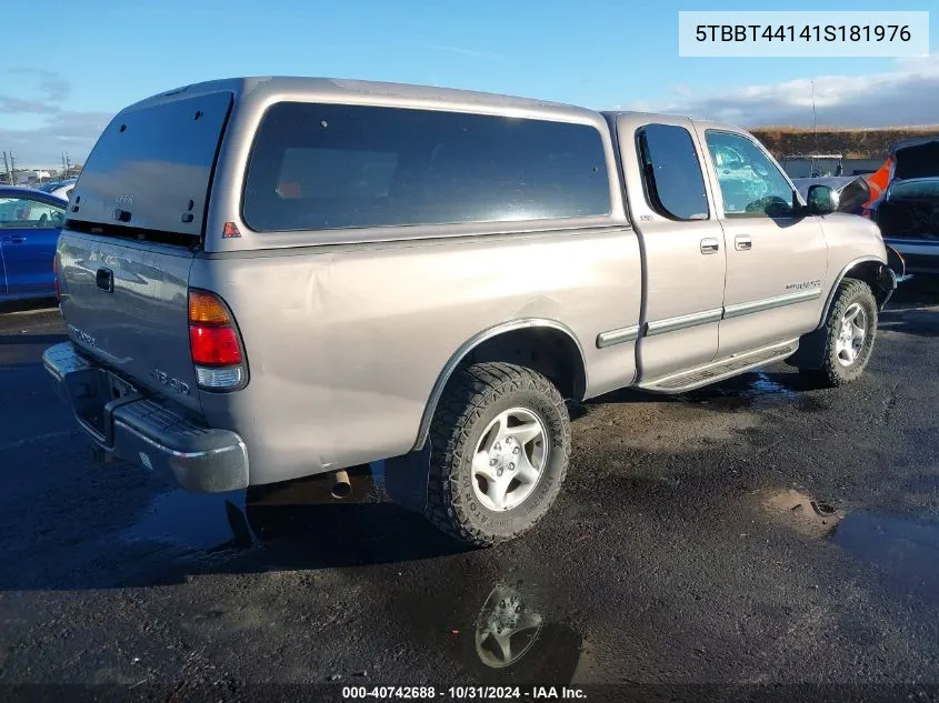 2001 Toyota Tundra Sr5 V8 VIN: 5TBBT44141S181976 Lot: 40742688