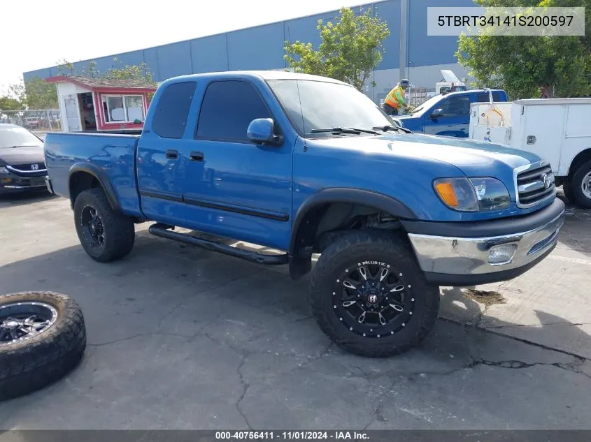 2001 Toyota Tundra Sr5 V8 VIN: 5TBRT34141S200597 Lot: 40756411