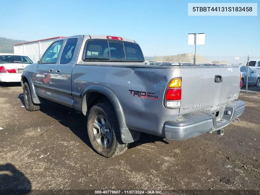 2001 Toyota Tundra Sr5 V8 VIN: 5TBBT44131S183458 Lot: 40779607