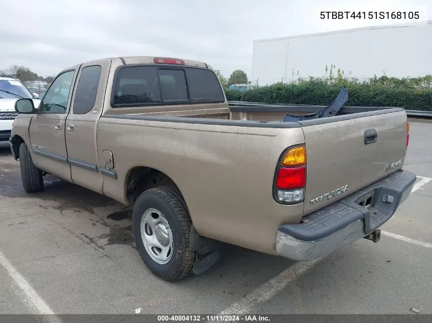 2001 Toyota Tundra Sr5 V8 VIN: 5TBBT44151S168105 Lot: 40804132