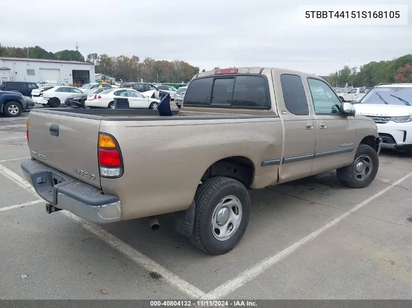 2001 Toyota Tundra Sr5 V8 VIN: 5TBBT44151S168105 Lot: 40804132