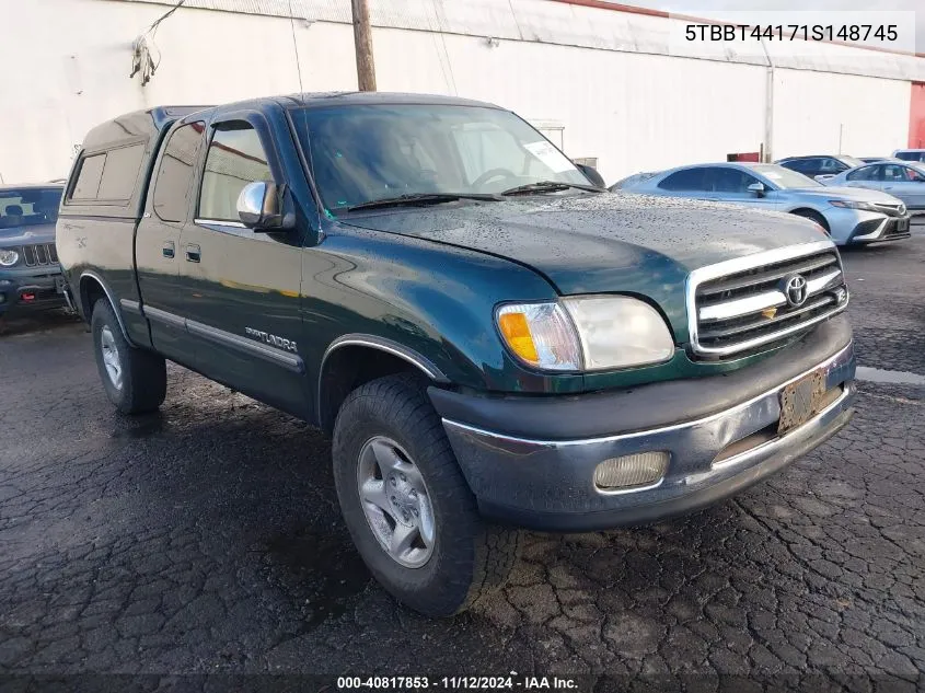 2001 Toyota Tundra Sr5 V8 VIN: 5TBBT44171S148745 Lot: 40817853