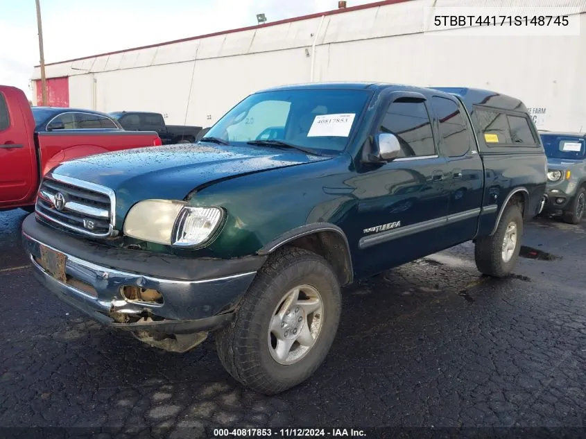 2001 Toyota Tundra Sr5 V8 VIN: 5TBBT44171S148745 Lot: 40817853