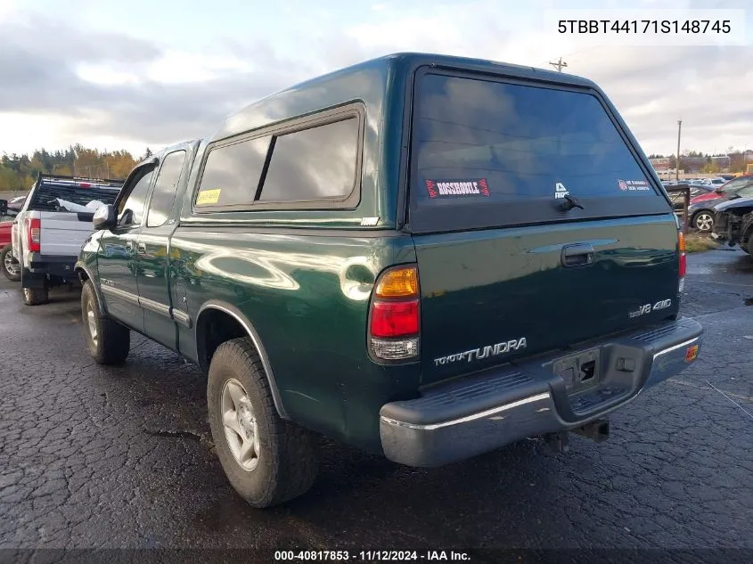 2001 Toyota Tundra Sr5 V8 VIN: 5TBBT44171S148745 Lot: 40817853