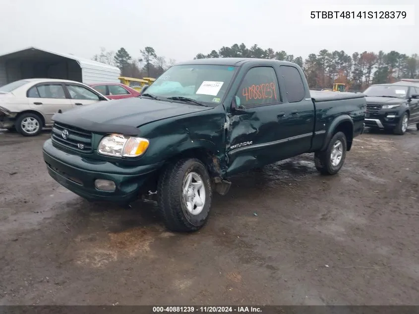 2001 Toyota Tundra Ltd V8 VIN: 5TBBT48141S128379 Lot: 40881239