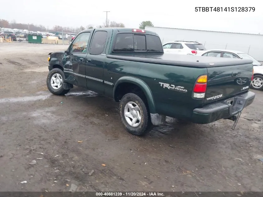 2001 Toyota Tundra Ltd V8 VIN: 5TBBT48141S128379 Lot: 40881239