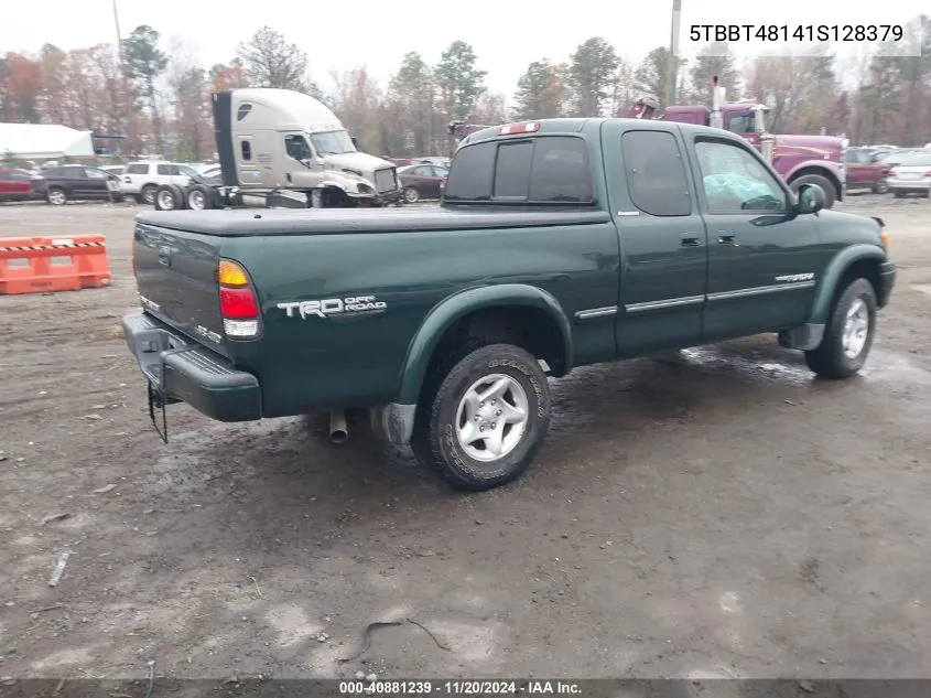 2001 Toyota Tundra Ltd V8 VIN: 5TBBT48141S128379 Lot: 40881239