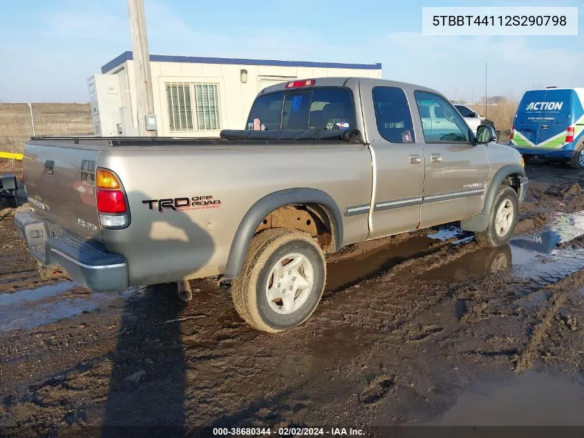 2002 Toyota Tundra Sr5 VIN: 5TBBT44112S290798 Lot: 38680344