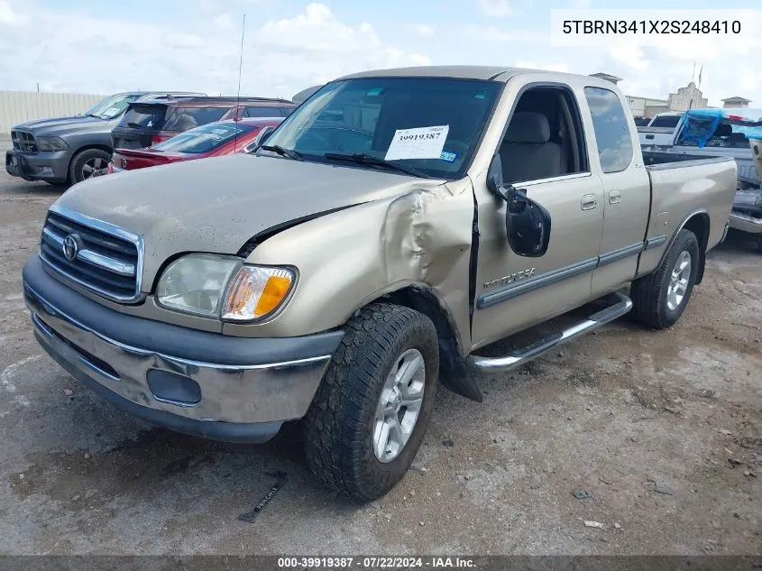 2002 Toyota Tundra Sr5 VIN: 5TBRN341X2S248410 Lot: 39919387