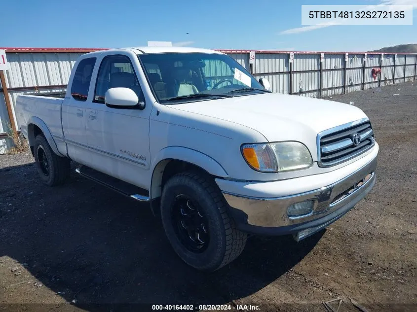 2002 Toyota Tundra Ltd V8 VIN: 5TBBT48132S272135 Lot: 40164402