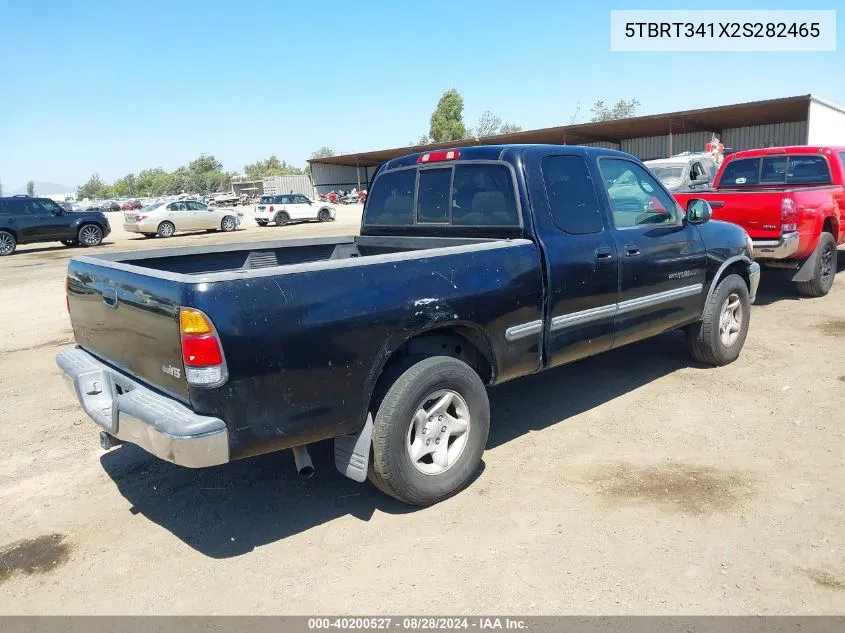 2002 Toyota Tundra Sr5 V8 VIN: 5TBRT341X2S282465 Lot: 40200527