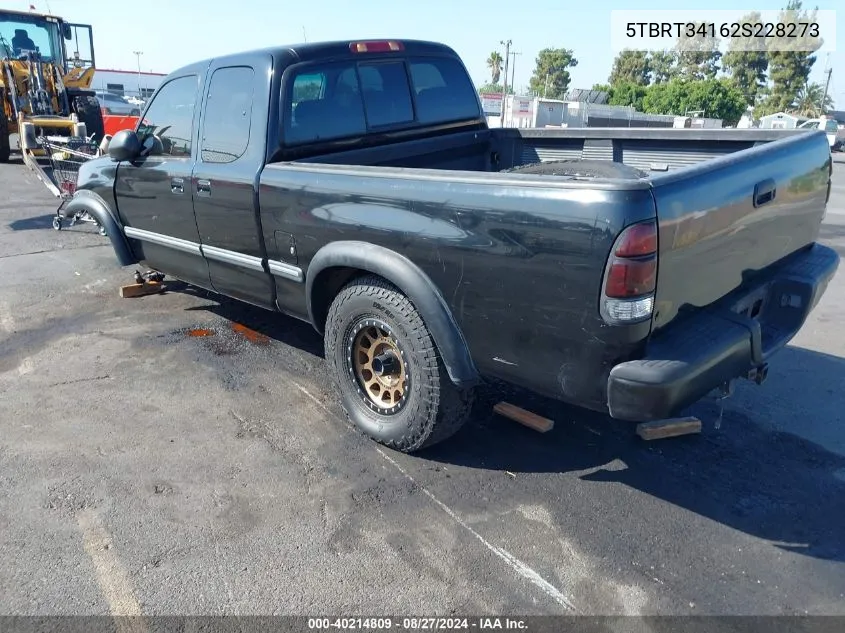 2002 Toyota Tundra Sr5 V8 VIN: 5TBRT34162S228273 Lot: 40214809