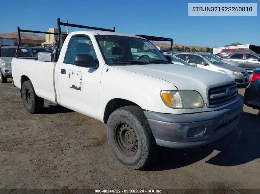 2002 Toyota Tundra VIN: 5TBJN32192S260810 Lot: 40244722