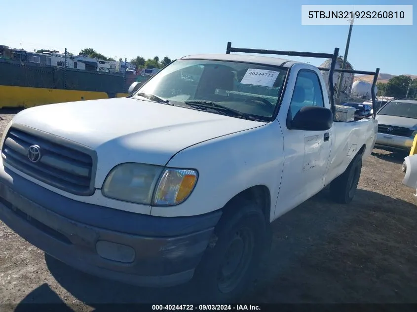 2002 Toyota Tundra VIN: 5TBJN32192S260810 Lot: 40244722