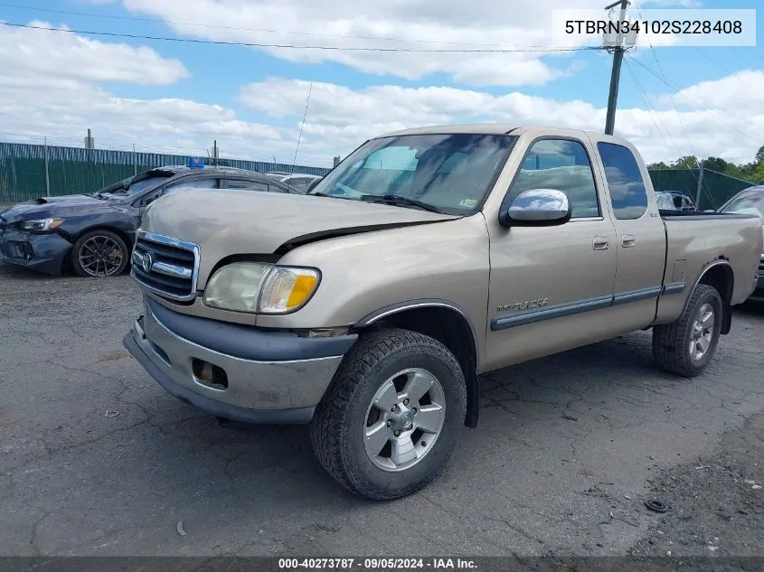 5TBRN34102S228408 2002 Toyota Tundra Access Cab Sr5