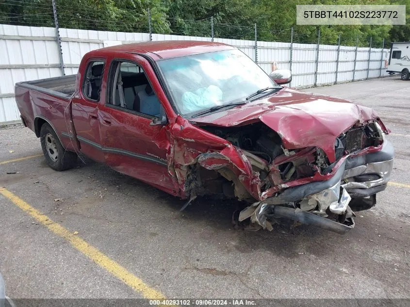 2002 Toyota Tundra Sr5 V8 VIN: 5TBBT44102S223772 Lot: 40293102