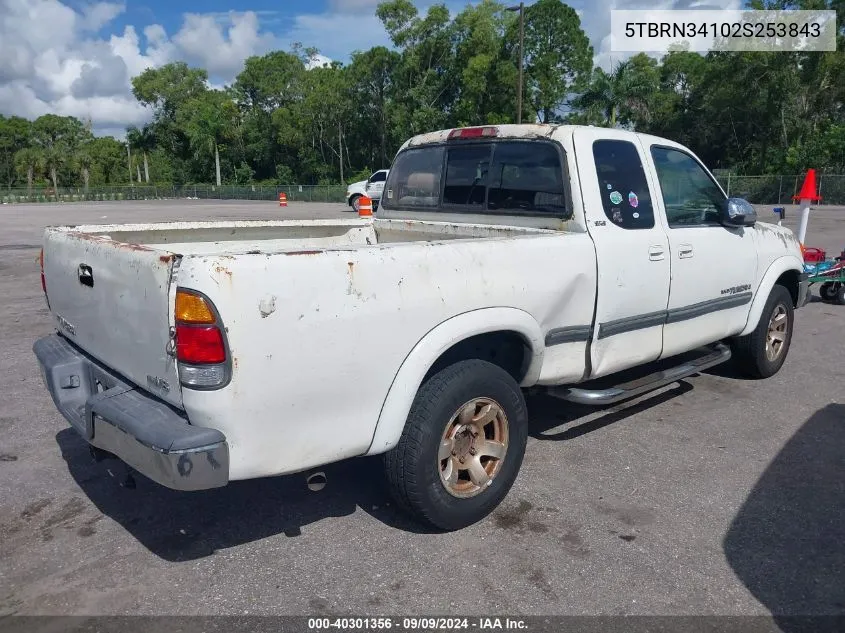 2002 Toyota Tundra Sr5 VIN: 5TBRN34102S253843 Lot: 40301356