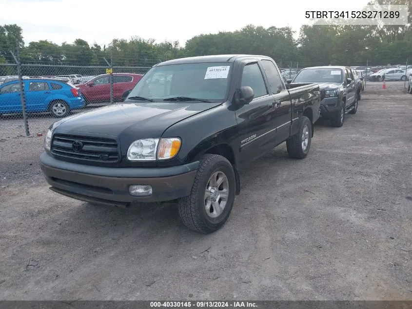 2002 Toyota Tundra Access Cab/Access Cab Sr5 VIN: 5TBRT34152S271289 Lot: 40330145