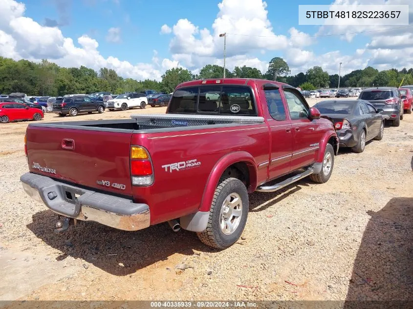 5TBBT48182S223657 2002 Toyota Tundra Ltd V8