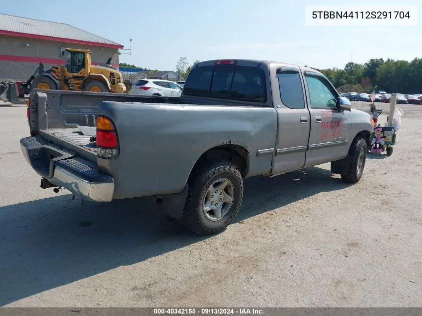 2002 Toyota Tundra Sr5 VIN: 5TBBN44112S291704 Lot: 40342155