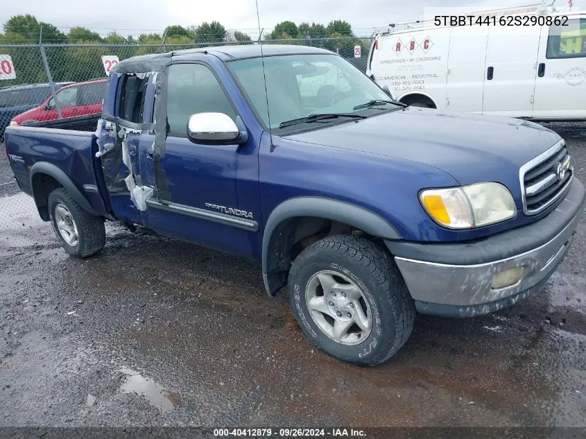 2002 Toyota Tundra Sr5 V8 VIN: 5TBBT44162S290862 Lot: 40412879