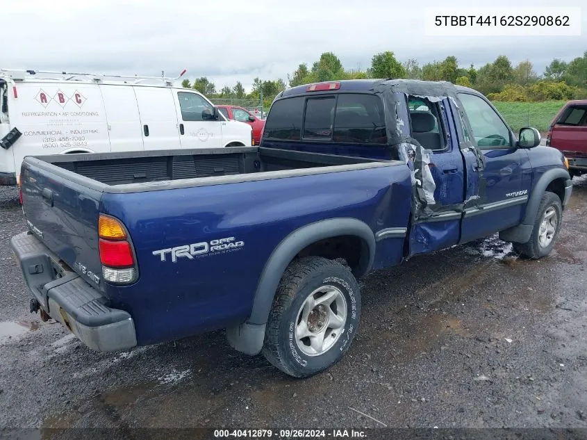 2002 Toyota Tundra Sr5 V8 VIN: 5TBBT44162S290862 Lot: 40412879