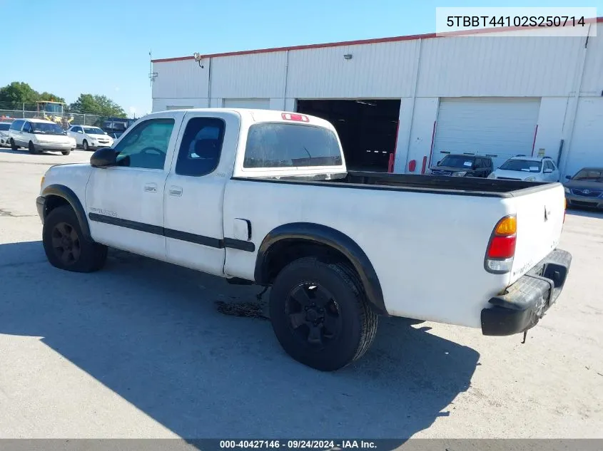 2002 Toyota Tundra Sr5 V8 VIN: 5TBBT44102S250714 Lot: 40427146