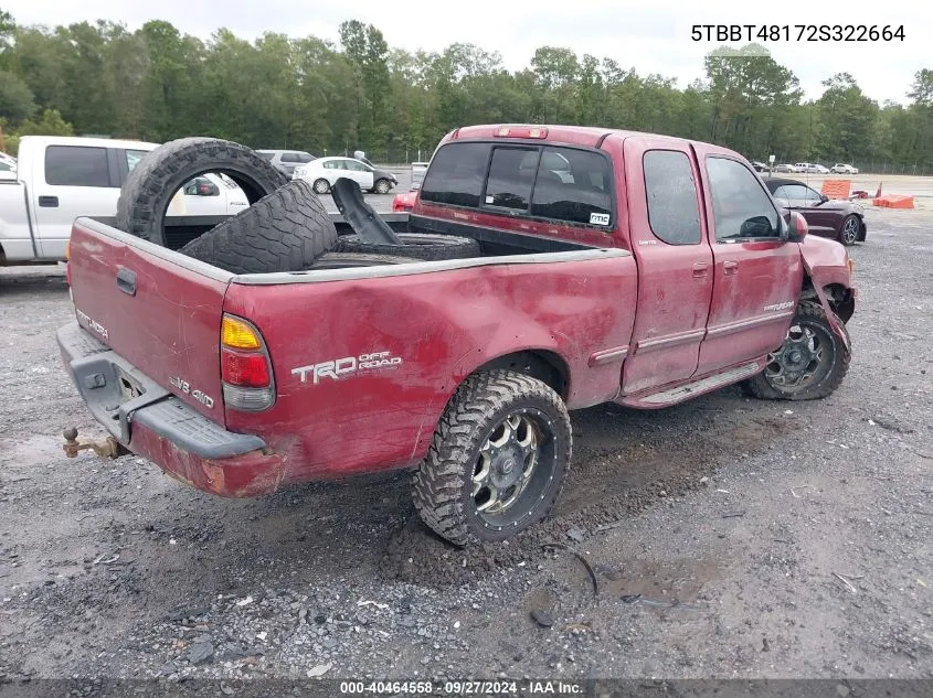 5TBBT48172S322664 2002 Toyota Tundra Ltd V8