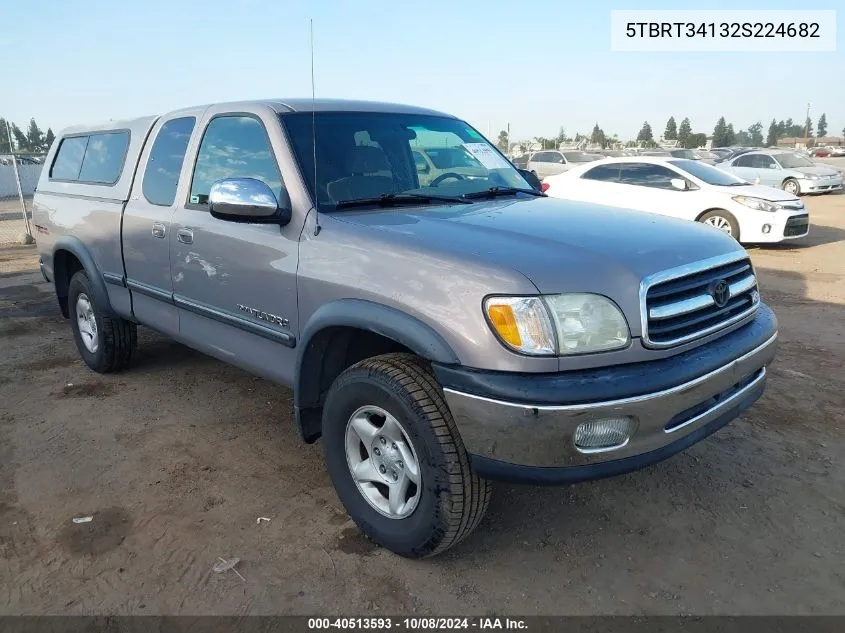 2002 Toyota Tundra Access Cab/Access Cab Sr5 VIN: 5TBRT34132S224682 Lot: 40513593