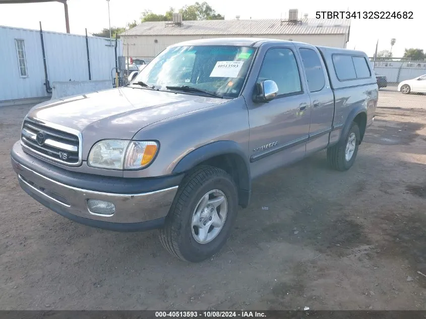 2002 Toyota Tundra Access Cab/Access Cab Sr5 VIN: 5TBRT34132S224682 Lot: 40513593