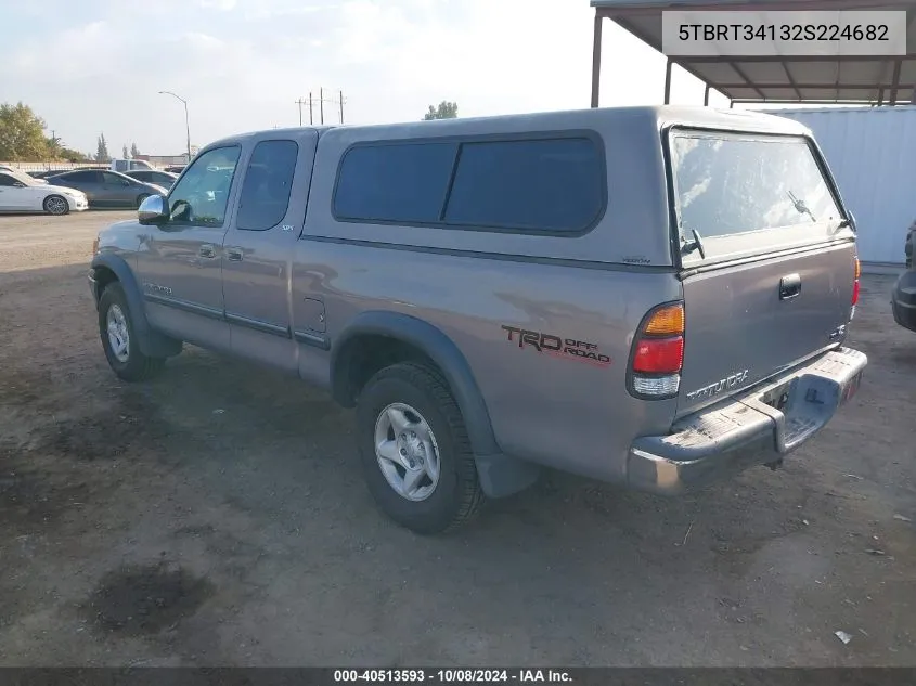 2002 Toyota Tundra Access Cab/Access Cab Sr5 VIN: 5TBRT34132S224682 Lot: 40513593