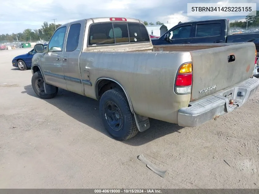 2002 Toyota Tundra Sr5 VIN: 5TBRN34142S225155 Lot: 40619000