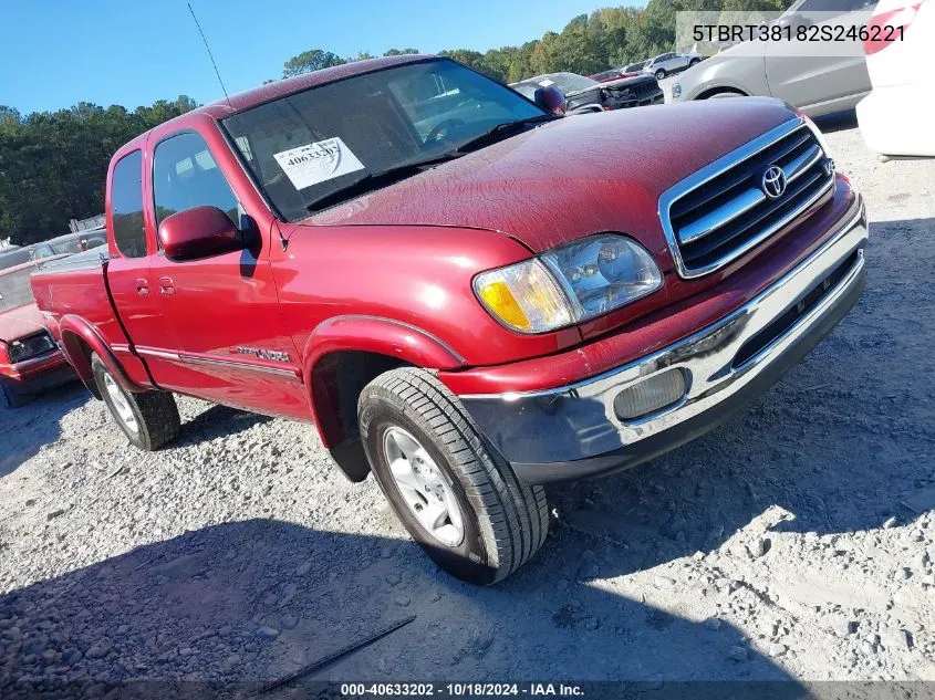 2002 Toyota Tundra Ltd V8 VIN: 5TBRT38182S246221 Lot: 40633202