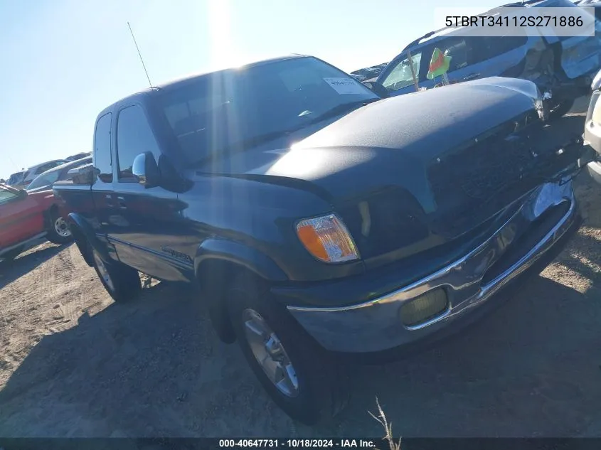 2002 Toyota Tundra Sr5 V8 VIN: 5TBRT34112S271886 Lot: 40647731