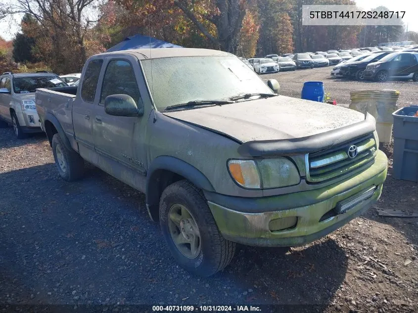 2002 Toyota Tundra Sr5 V8 VIN: 5TBBT44172S248717 Lot: 40731099