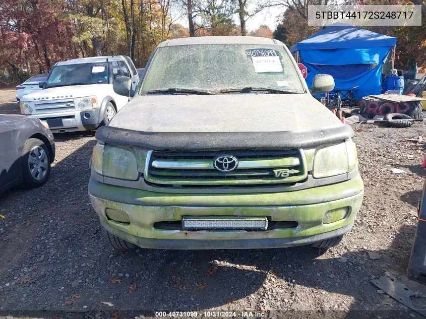 2002 Toyota Tundra Sr5 V8 VIN: 5TBBT44172S248717 Lot: 40731099