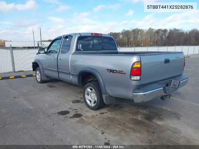 2002 Toyota Tundra Sr5 V8 VIN: 5TBBT441X2S282876 Lot: 40791283