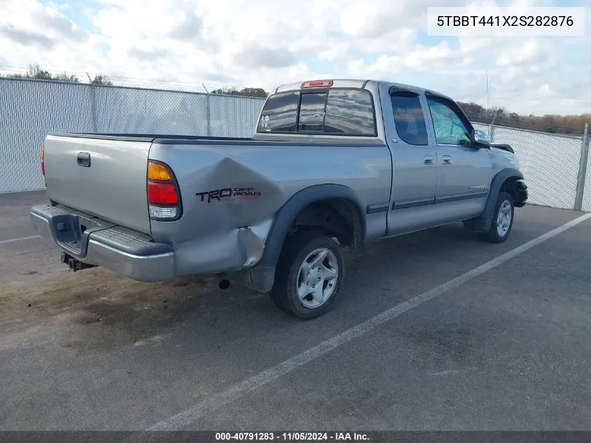 2002 Toyota Tundra Sr5 V8 VIN: 5TBBT441X2S282876 Lot: 40791283