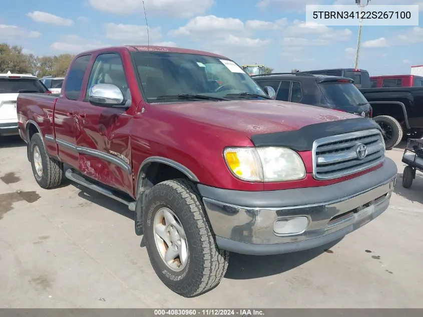 2002 Toyota Tundra Sr5 VIN: 5TBRN34122S267100 Lot: 40830960