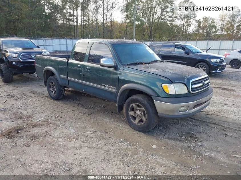 2002 Toyota Tundra Sr5 VIN: 5TBRT34162S261421 Lot: 40841427