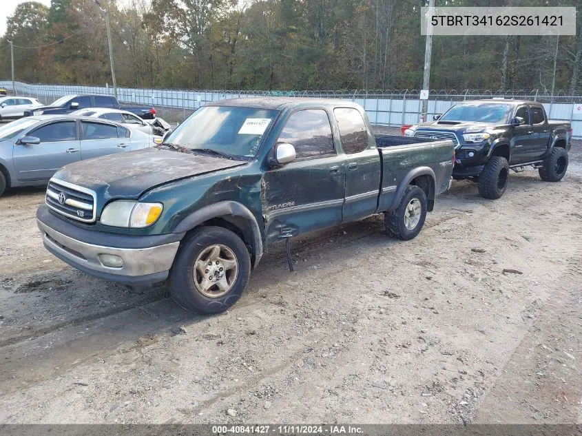 2002 Toyota Tundra Sr5 VIN: 5TBRT34162S261421 Lot: 40841427