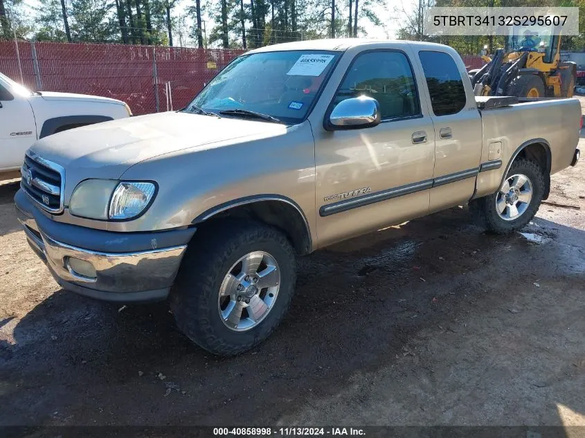 2002 Toyota Tundra Sr5 V8 VIN: 5TBRT34132S295607 Lot: 40858998