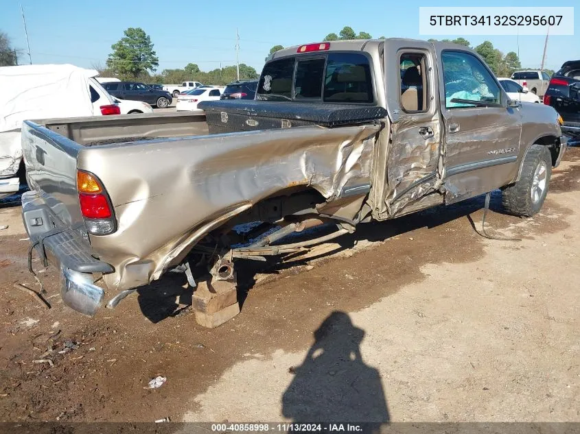 2002 Toyota Tundra Sr5 V8 VIN: 5TBRT34132S295607 Lot: 40858998