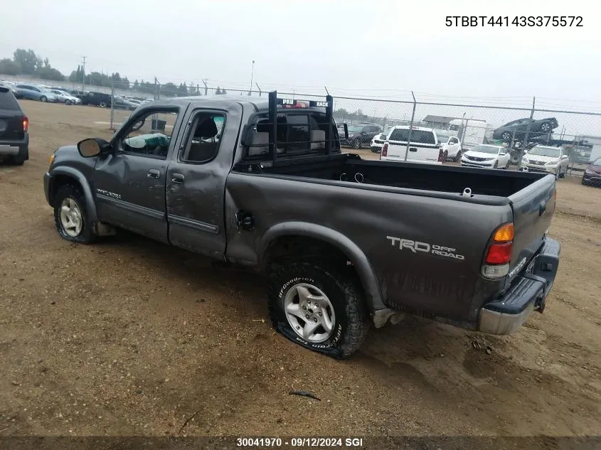 2003 Toyota Tundra Access Cab Sr5 VIN: 5TBBT44143S375572 Lot: 30041970