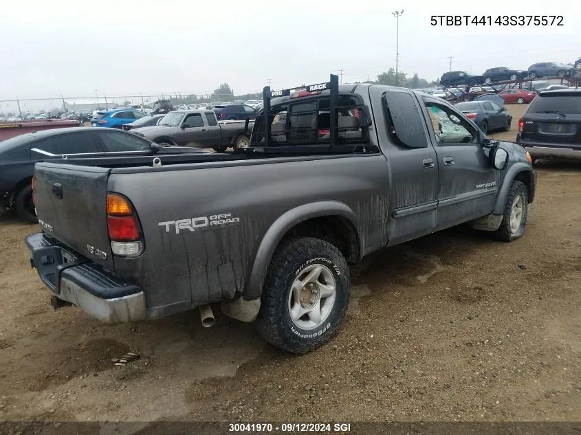 2003 Toyota Tundra Access Cab Sr5 VIN: 5TBBT44143S375572 Lot: 30041970