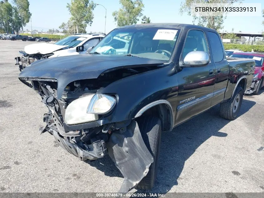 2003 Toyota Tundra Sr5 VIN: 5TBRN341X3S339131 Lot: 39748679