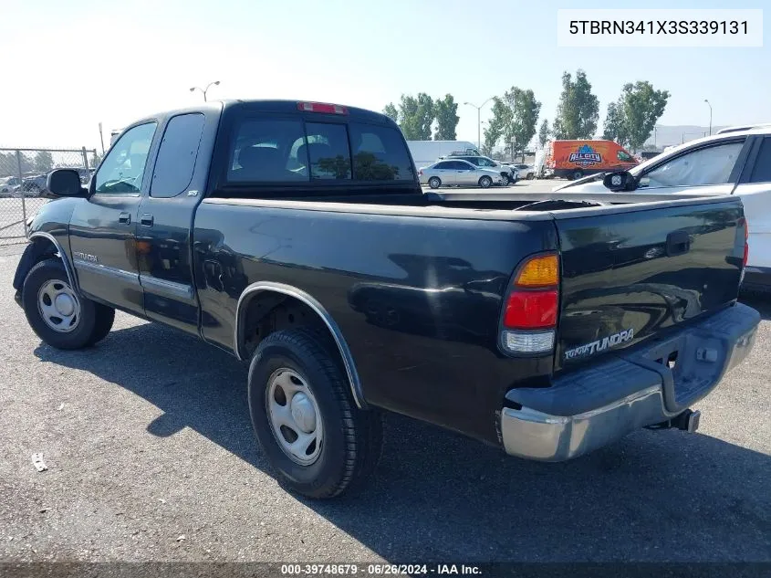 2003 Toyota Tundra Sr5 VIN: 5TBRN341X3S339131 Lot: 39748679