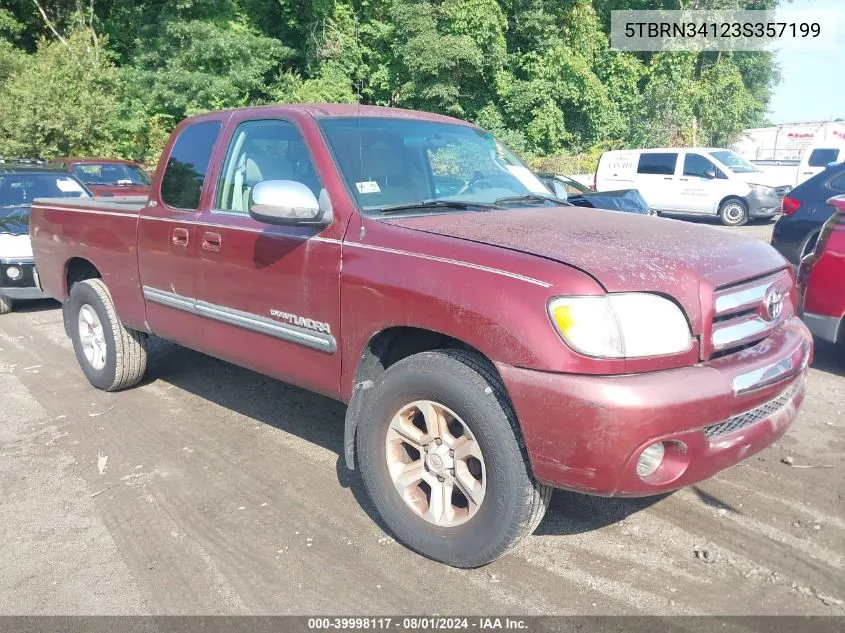 2003 Toyota Tundra Sr5 VIN: 5TBRN34123S357199 Lot: 39998117