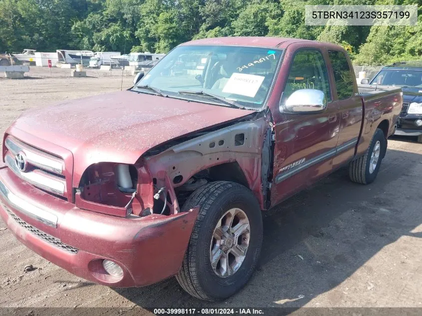 2003 Toyota Tundra Sr5 VIN: 5TBRN34123S357199 Lot: 39998117