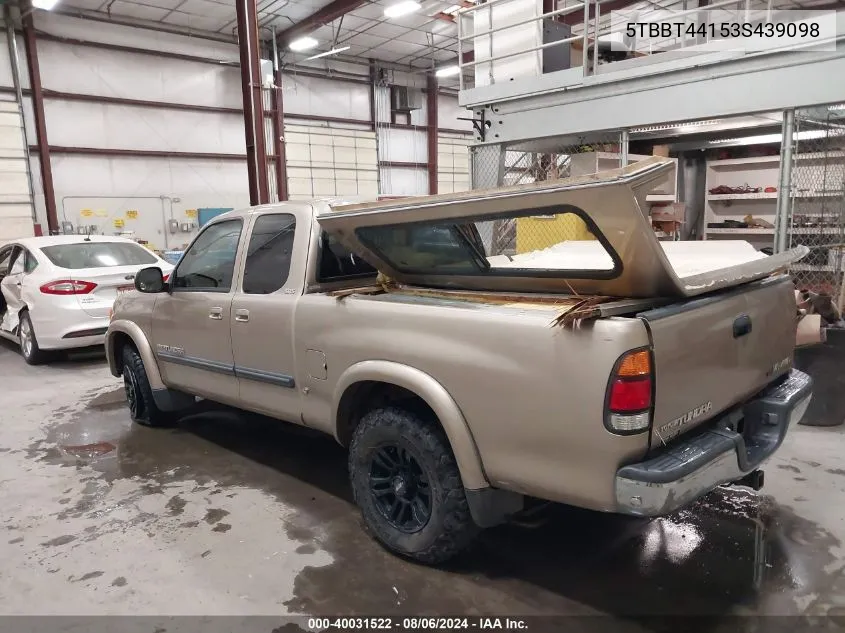 2003 Toyota Tundra Sr5 V8 VIN: 5TBBT44153S439098 Lot: 40031522